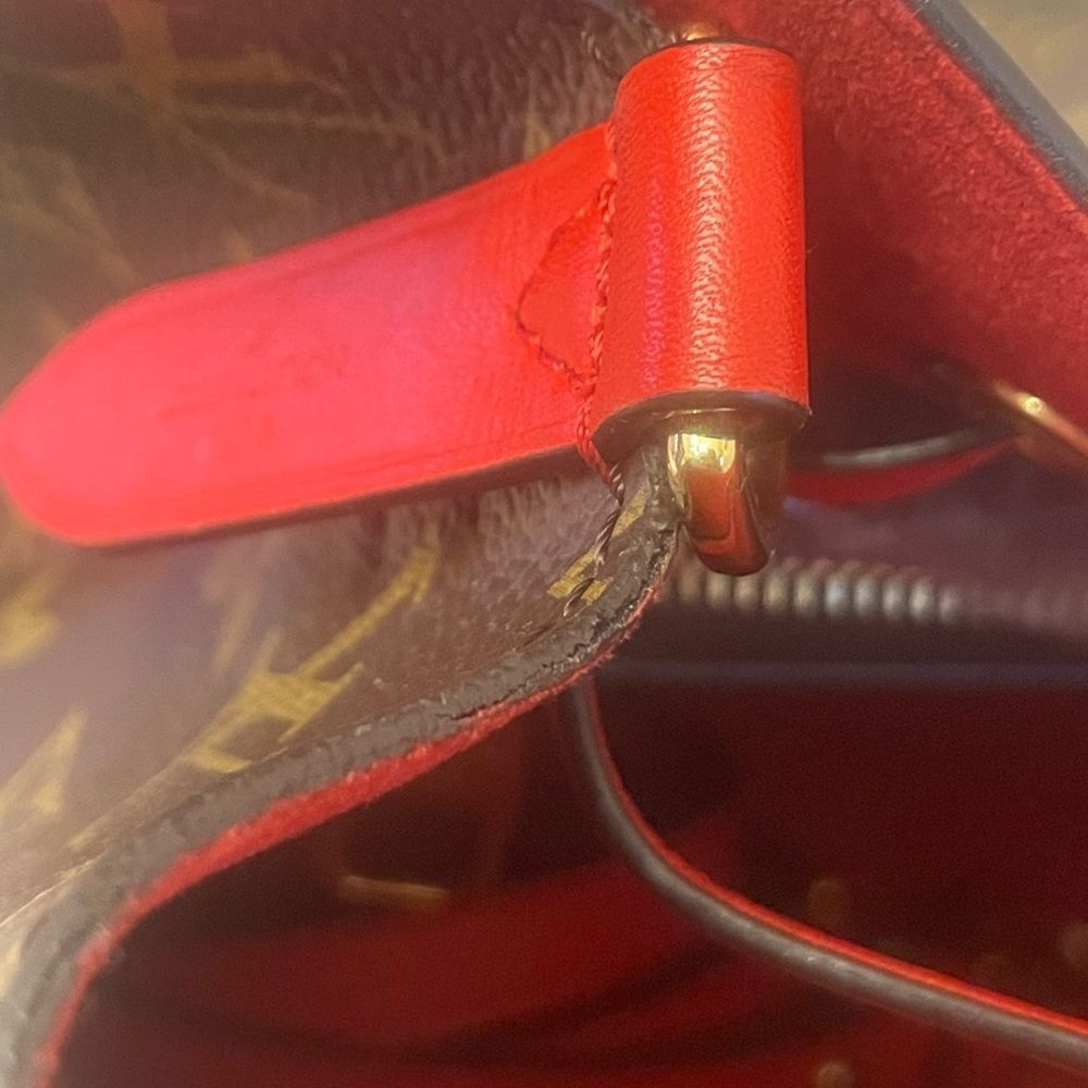 💕SOLD💕Louis Vuitton Monogram Brown Poppy Red NeoNoe Shoulder Handbag Purse - Picture 14 of 16